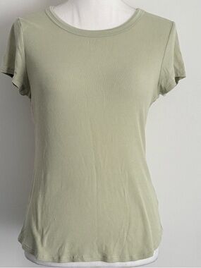 American Eagle Soft & Sexy Rib Tee Modal Green Fitted Stretch Top Size Medium